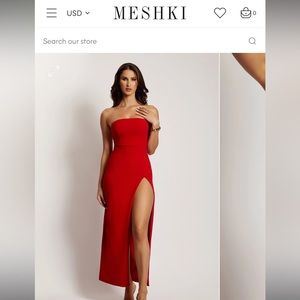 Maxi Split Front Dress - Red / Size XS